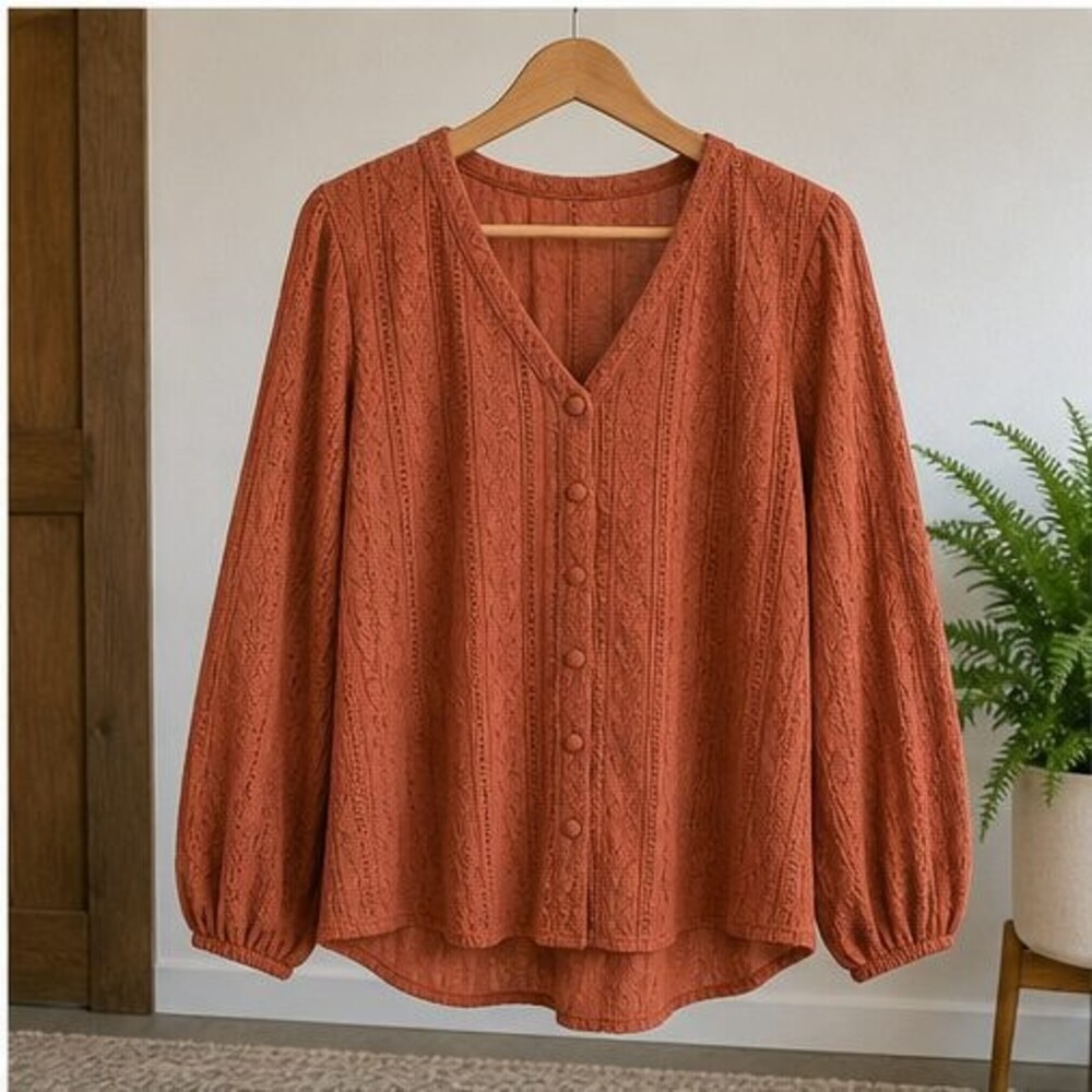 Rust Peplum Top